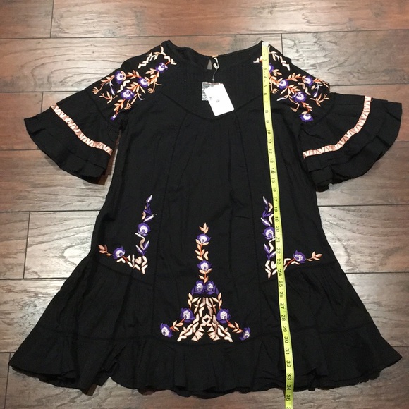 NWT FREE PEOPLE PAVLO RUFFLE EMBROIDERED DRESS - Picture 5 of 8